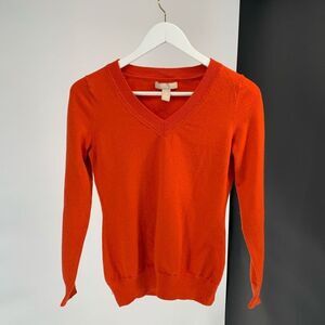 BANANA REPUBLIC merino wool blend orange v neck sweater s